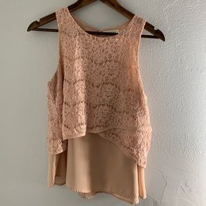 Blush Multi Layered Monteau Sleeveless Tank